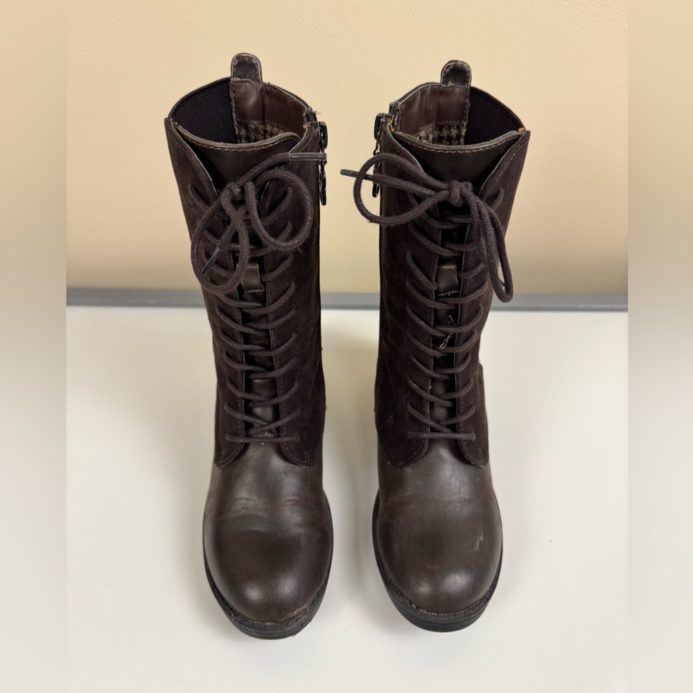 Cole Haan Autumn Chelsea Lace Boots in Dark Brown - Picture 4 of 9